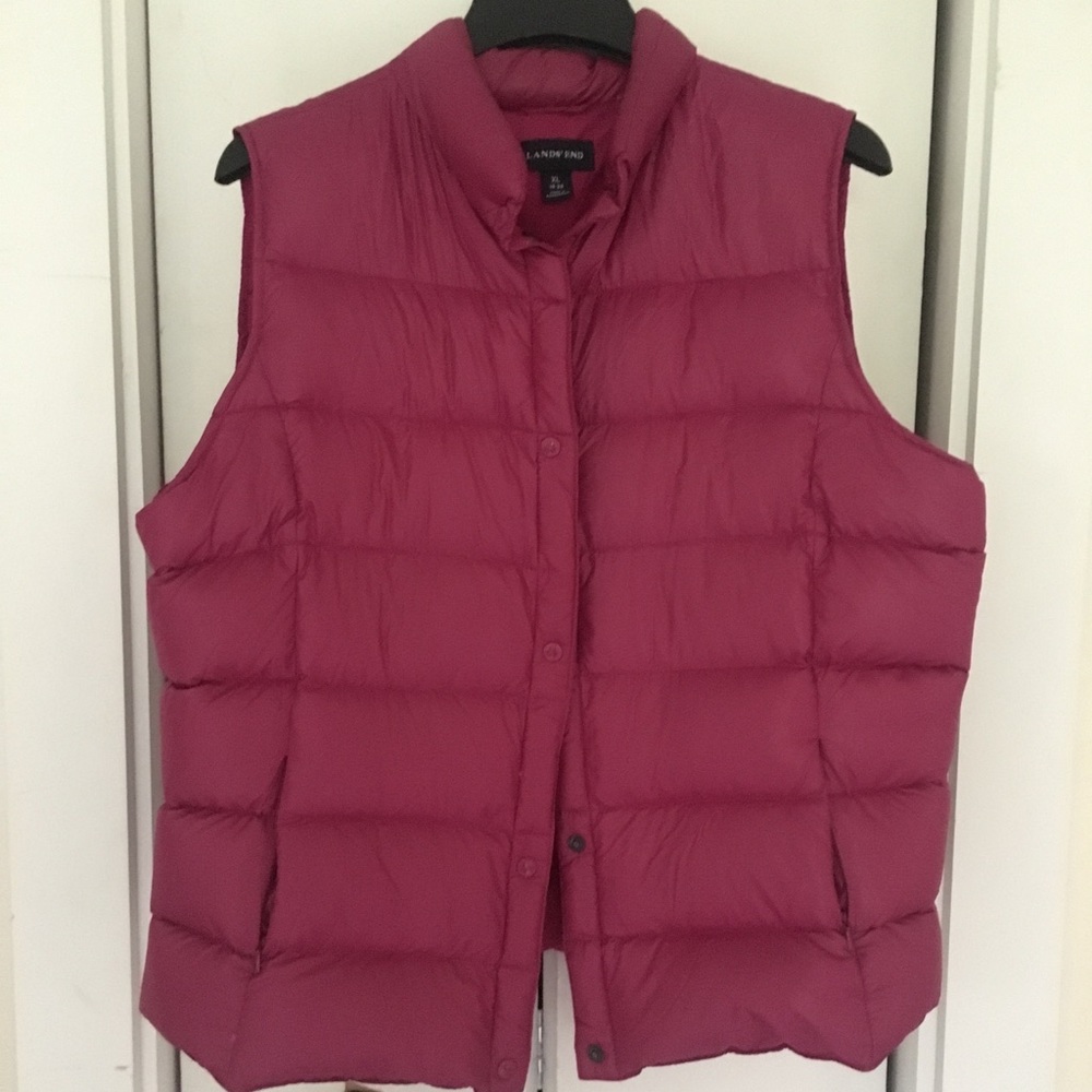 Land’s End Fuschia Puffer Vest